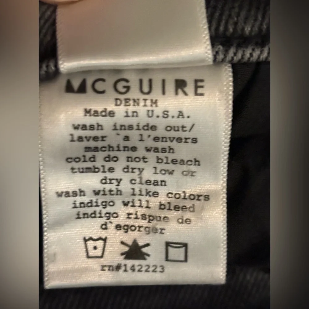 McGuire Womens 29 Cropped Flare Black Denim Jeans 100% Cotton Mid-rise 26 inseam